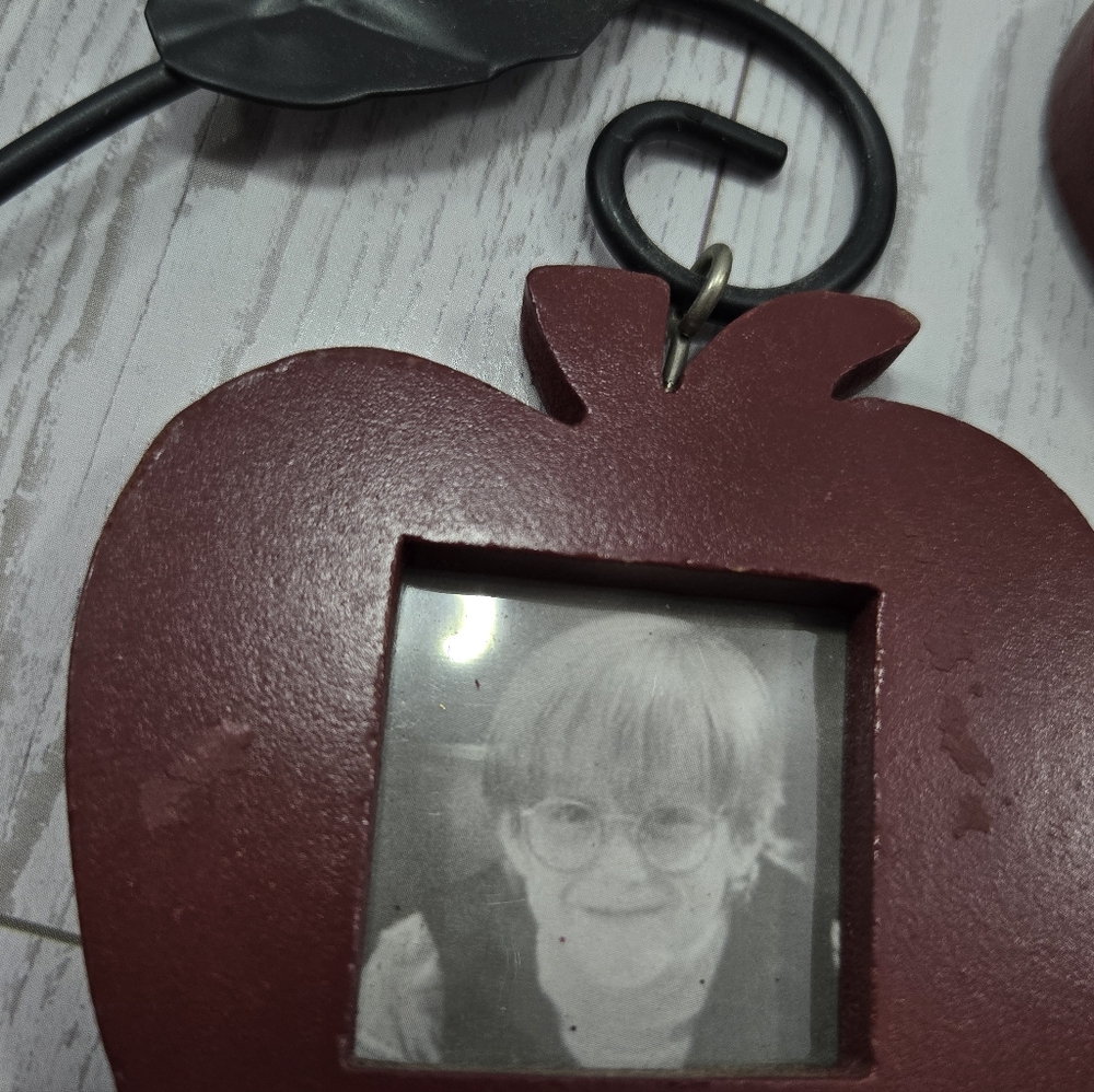 Cottagecore Coutry Style Apple-Shaped Red Photo Family Tree Frame - Picture 6 of 7